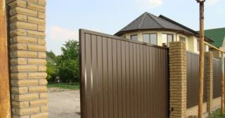Купить откатные ворота из профнастила Полысаево, цена от 1785 руб.